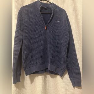 Vineyard Vines Women's Blue Textured Half-Zip Sweater